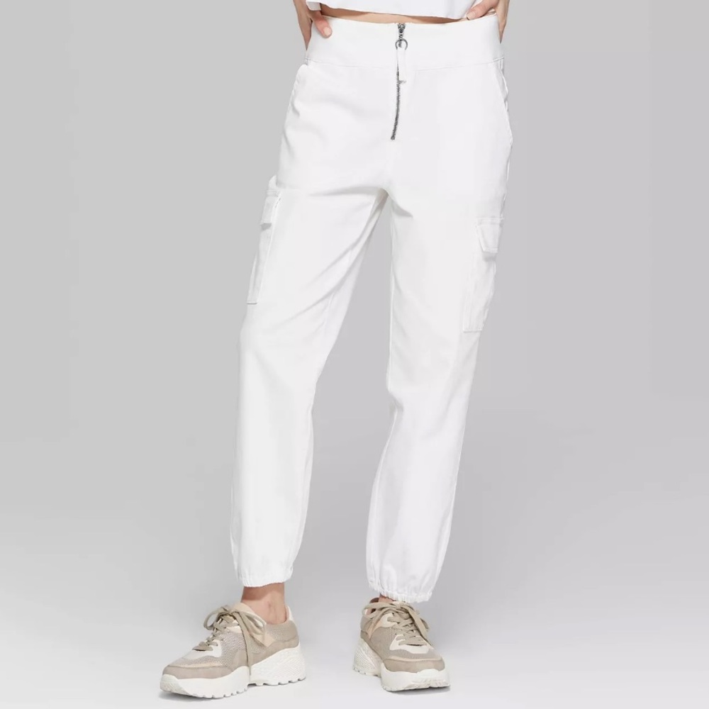 Wild Fable White Cargo Jogger Pants